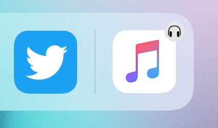 Le symbole 🎧 apparait dans l'icône de l'App Musique à la droite du Dock